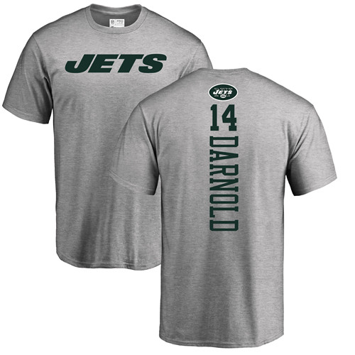 New York Jets Men Ash Sam Darnold Backer NFL Football #14 T Shirt->nfl t-shirts->Sports Accessory